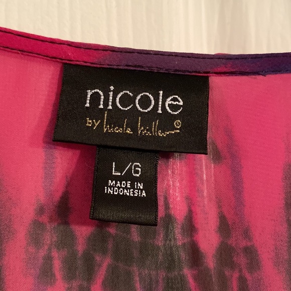 Nicole by Nicole Miller Large Multi-Color Sheer Polyester Blouse - Picture 4 of 4